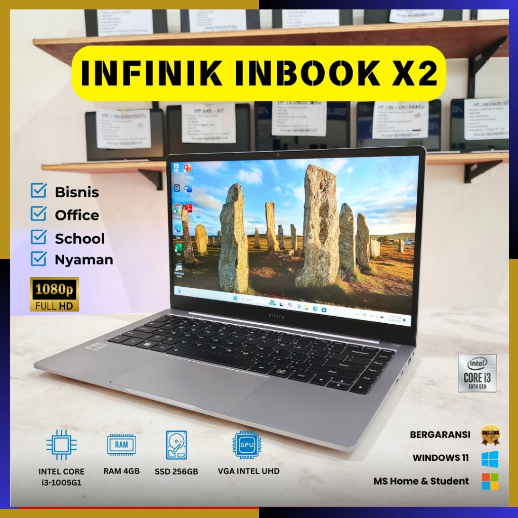 Laptop Second INFINIX INBOOK X2 | RAM 4GB / SSD 256GB (Intel Core i3-1005G1)