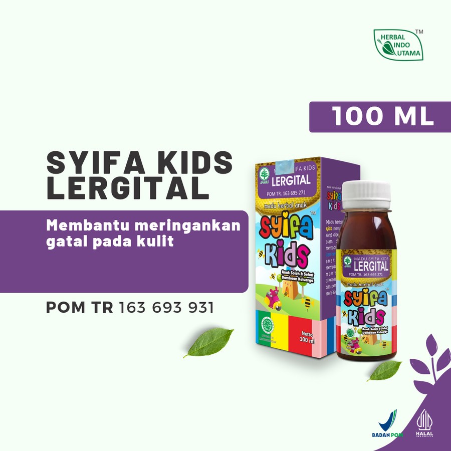 

SYIFA KIDS LERGITAL Madu Anak Obat Alergi Gatal Pada Kulit 100 ml