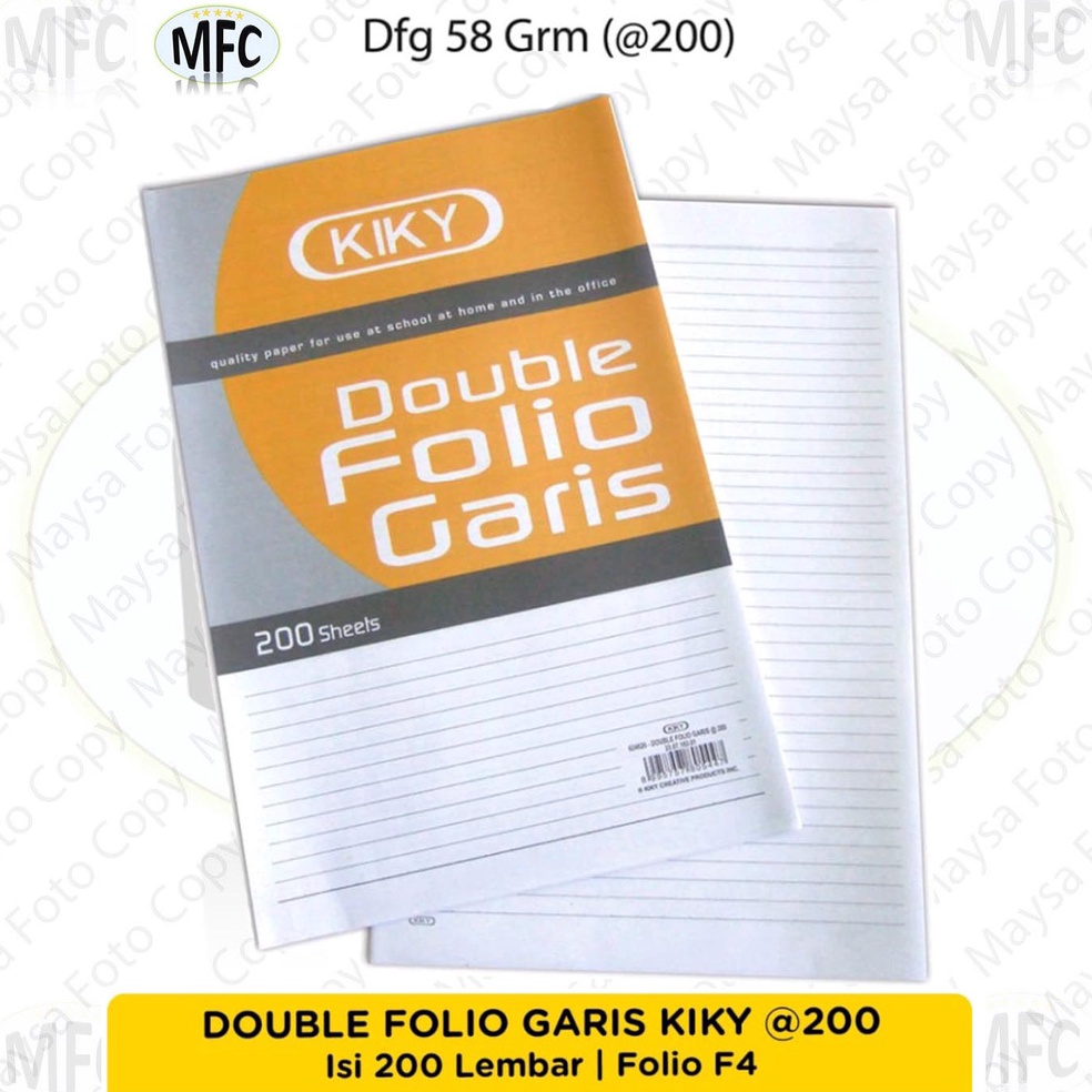 

KODE GGPLL KIKY Kertas Double Folio Garis DFG Isi 2 Lembar
