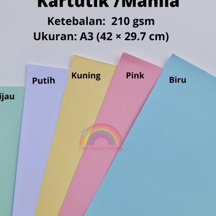

KODE V7HNL Karton ManilaKartutik 21 gsm isi 25 pcs uk A3