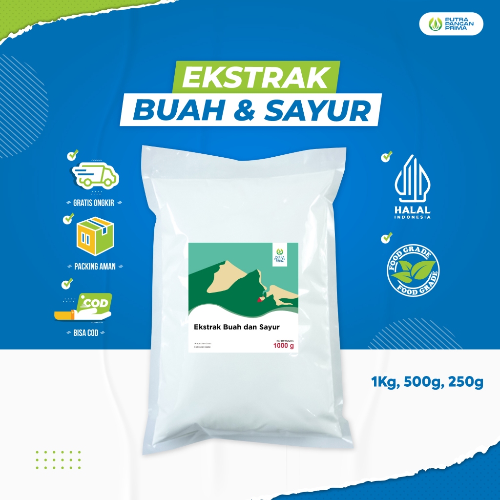 

Bubuk Ekstrak Buah Dan Sayur Fruit And Vegetable Extract Powder 250gr 500gr 1kg