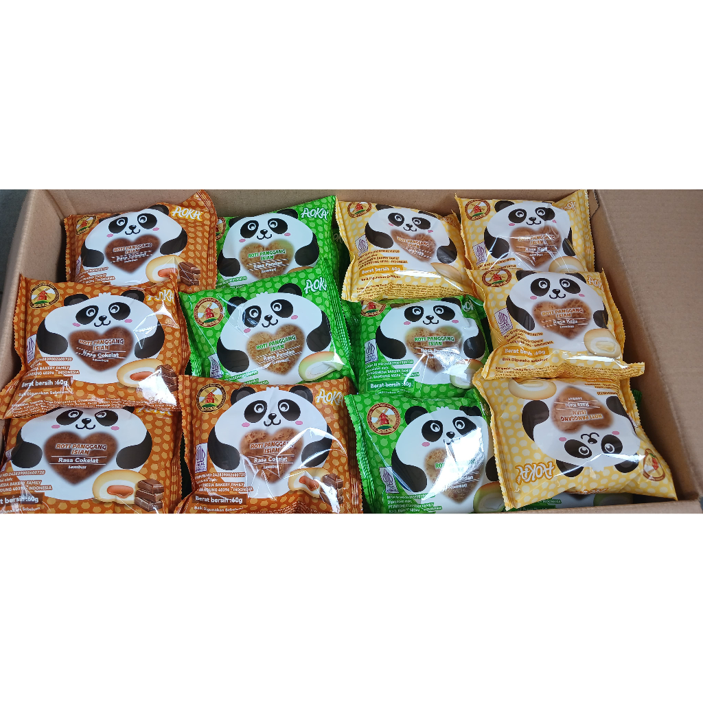 AOKA Roti Panggang ISIAN AOKA PANDA 1 DUS Isi 60pcs