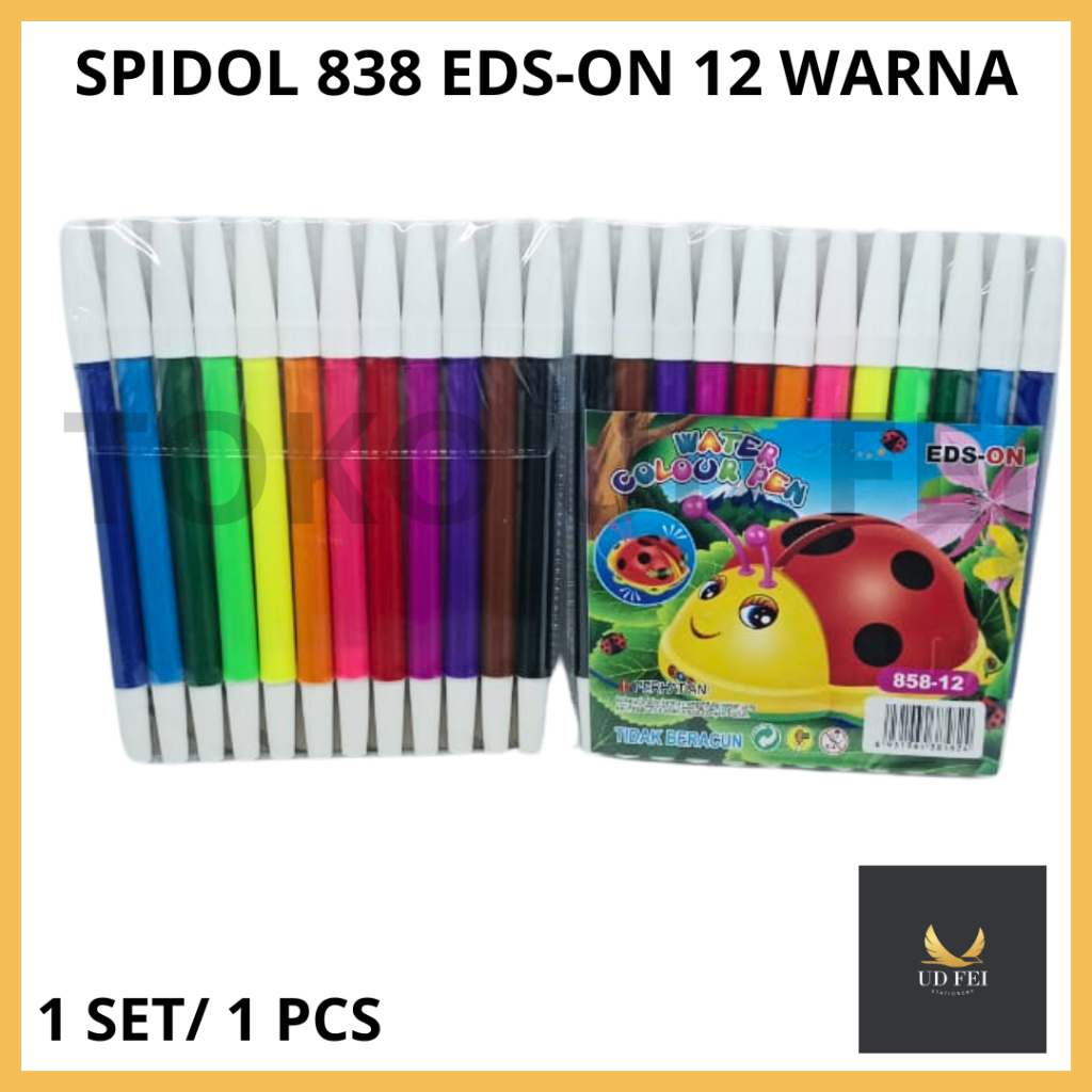 (1 SET) Spidol BESAR / spidol 12 warna BESAR/ spidol 838 EDS - ON/ SPIDOL BESAR EDISON