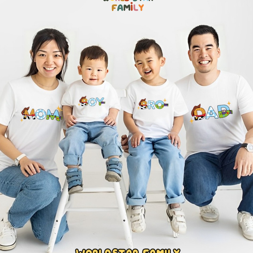 KODE I73D WSF Kaos Couple Keluarga TOY STORY WOODY Kaos Couple Keluarga TERSEDIA HADIAH GRATIS Lucu 