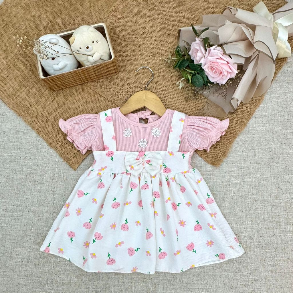 Dress Overall Anak Perempuan - Dress Bayi Perempuan 6 12 Bulan - Baju Bayi Perempuan 6 12 Bulan