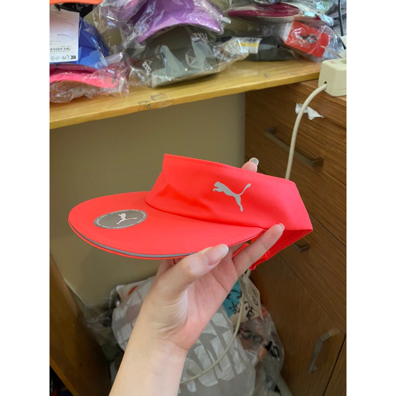 PUMA ORIGINAL Running Visor Cap/Topi Olahraga Neon Pink