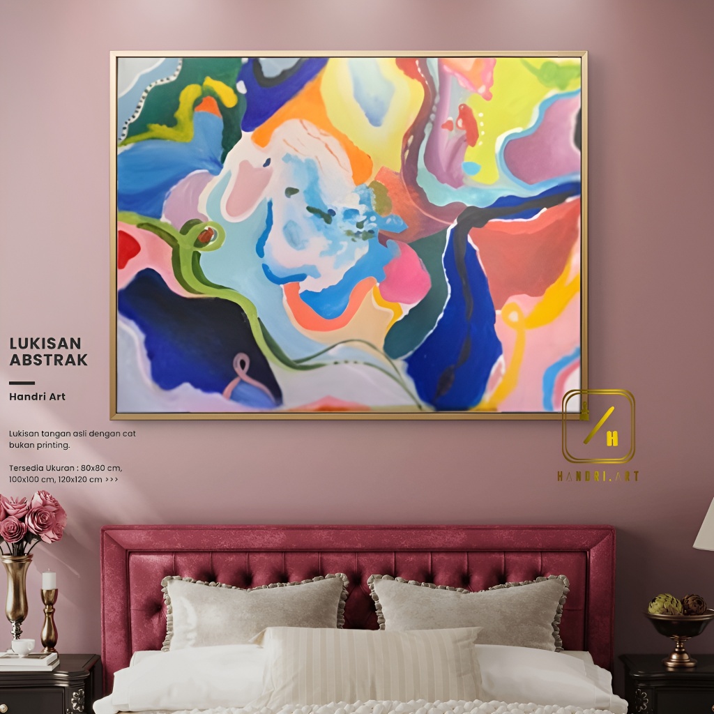 lukisan abstrak asli buatan tangan
