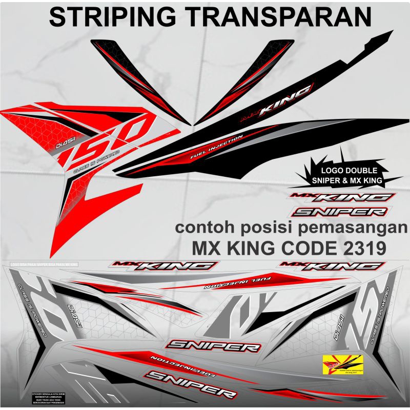 stiker striping  MX KING 150 Transparan