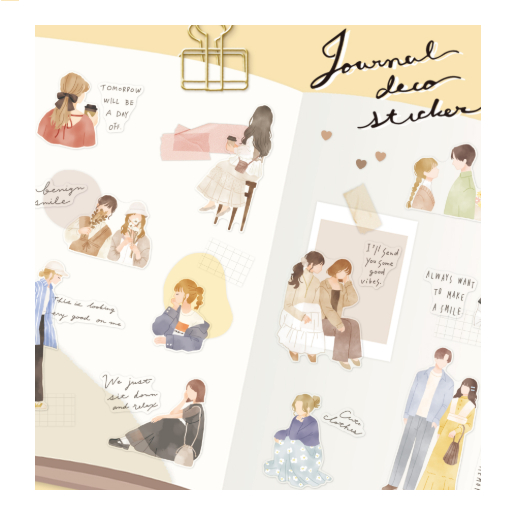 

Daiso Journal Deco Sticker Girls Design