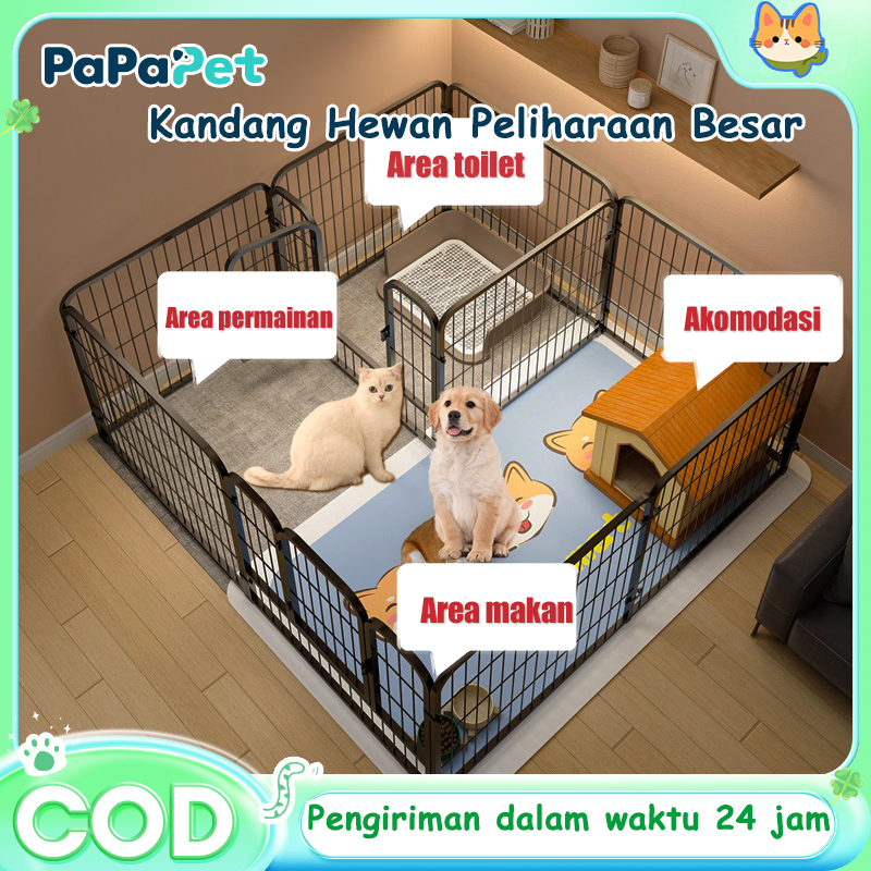Pagar anjing serbaguna pagar hewan peliharaan Kandang Besi Galvanis Anti Karat pagar perlindungan