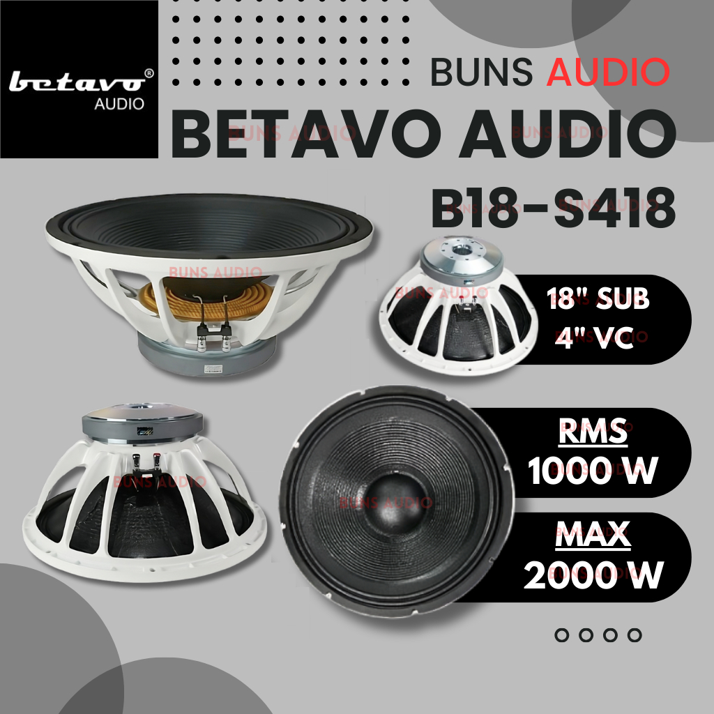 Betavo Audio B18-S418 18 Inch Speaker Subwoofer with 4 Inch Voice Coil -- 2000 Watts Max Power