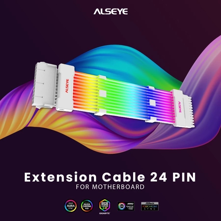 ALSEYE Extension Cable ARGB PCIE VGA Card 24 PIN ARGB