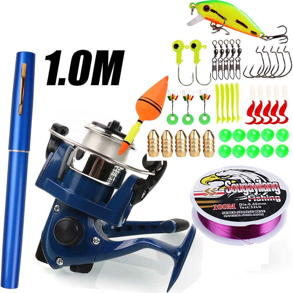 Set Pancingan Pulpen Mini Fishing Rod Pen Joran Pancing Pulpen Pancingan Portable Alat Pancing Paket