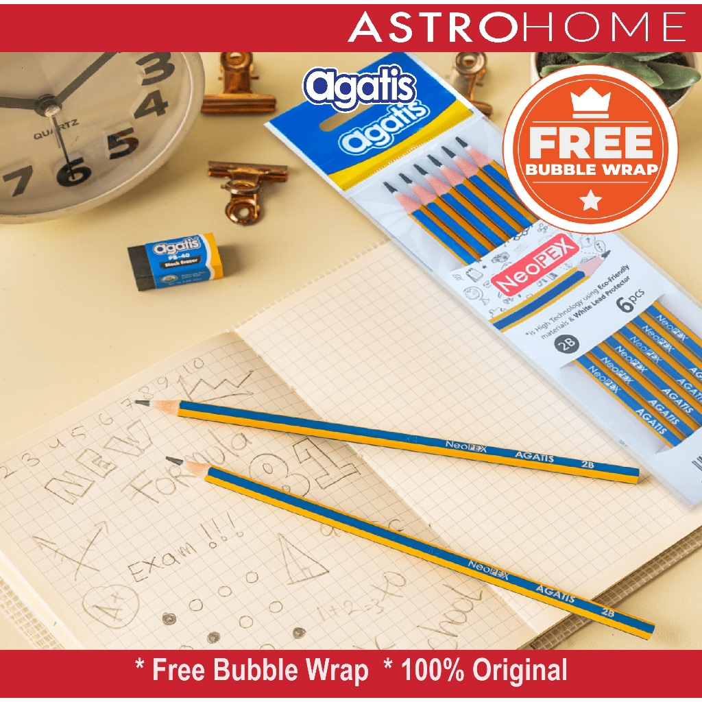 

Pensil Kayu Tulis Ujian Sekolah Agatis Neopex Pencil 2B Polybag (Set 6 Pcs)