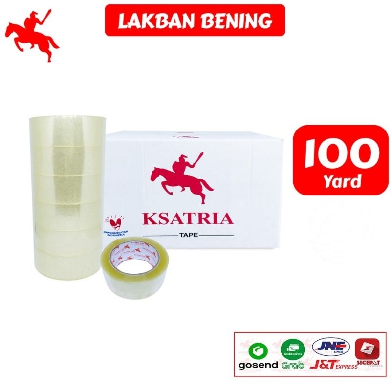 

Lakban Coklat -Bening KSATRIA Tape 100 Yard - 1 Dus