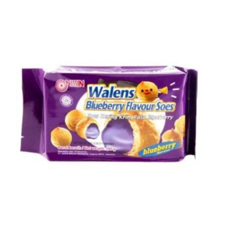 

Nissin Walens Bluberry Flavour Soes Sus Kering Isi Krim Rasa Bluberi 100g
