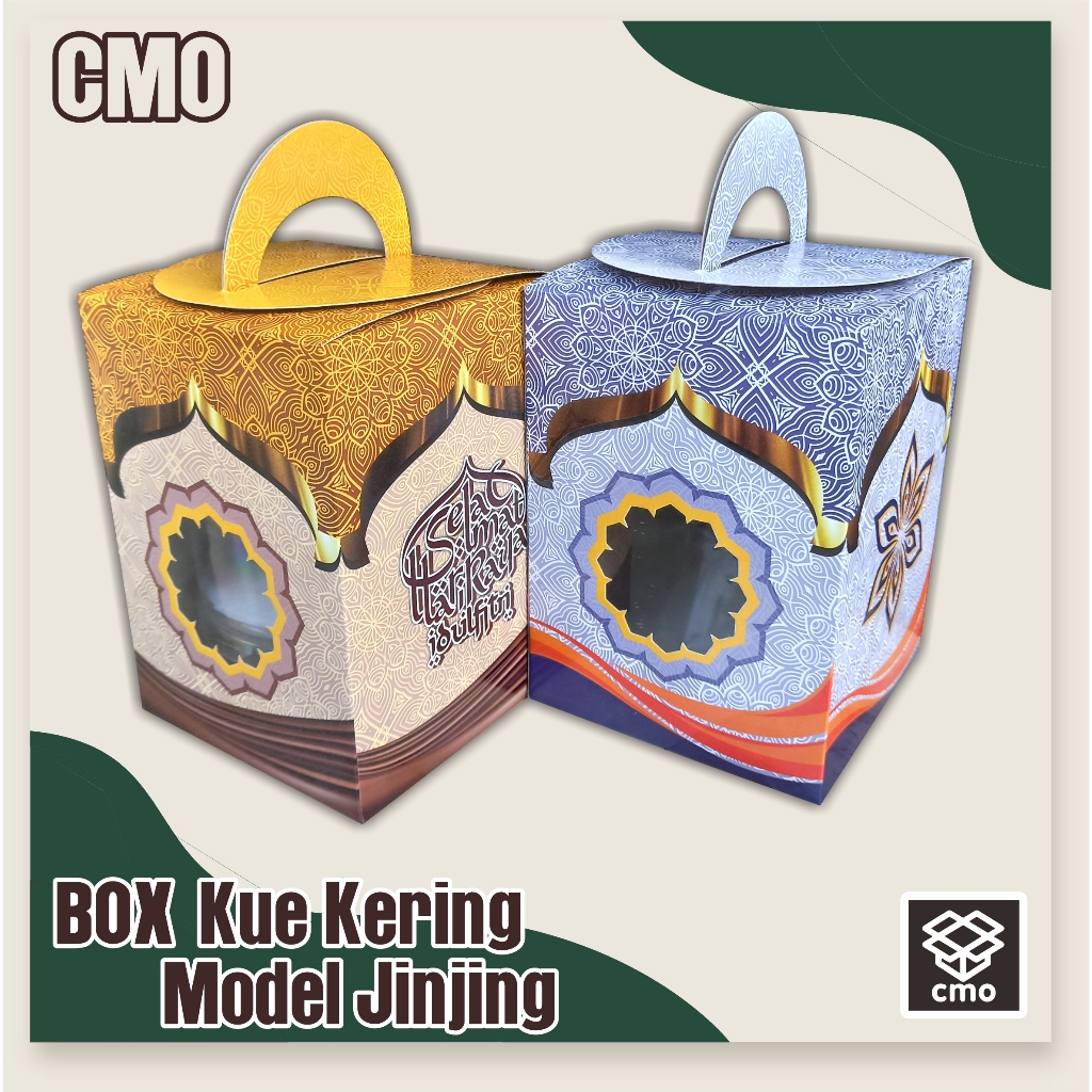 

BOX 14x14x20 cm Jinjing ( KUKER 500Gram isi 3 Toples) Box kue kering isi 3/BoxParcel/kemasan/boxidulfitri