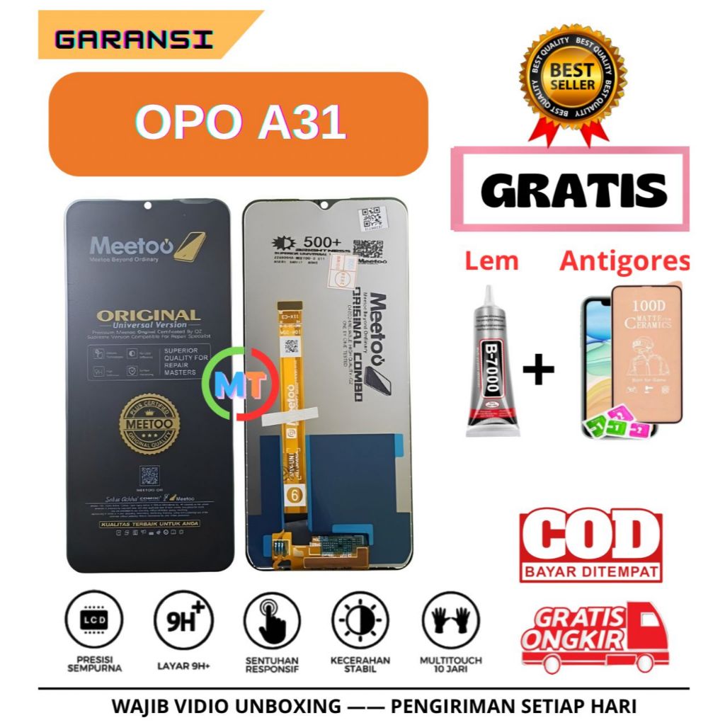 Lcd Touchscreen OPO A31 Gratis Lem + Antigores / Lcd Touchscreen OPO A31 Fullset OriginaL Meeto
