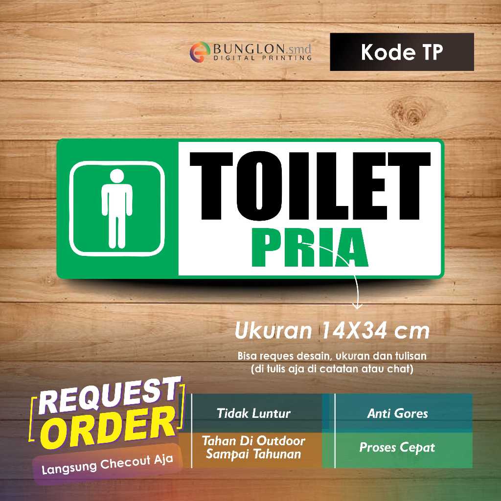 

STIKER TOILET PRIA + LAMINASI KODE TP HIJAU