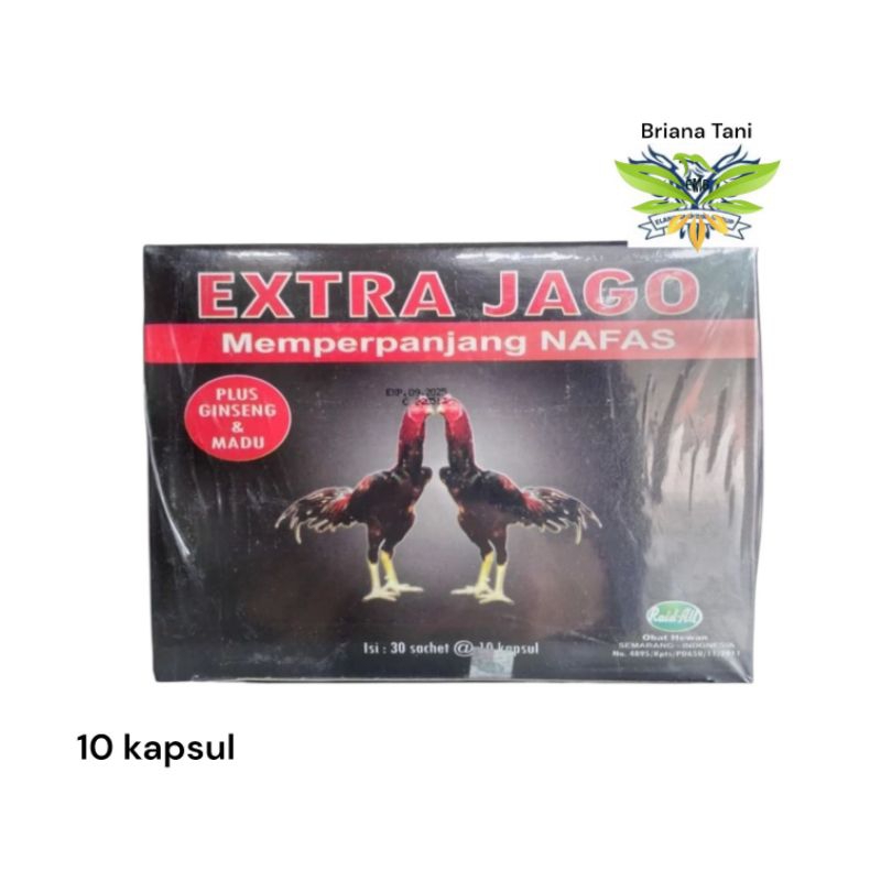 ￼Vitamin Ayam Jago Extra Jago 10 Kapsul Memperpanjang Nafas Ayam