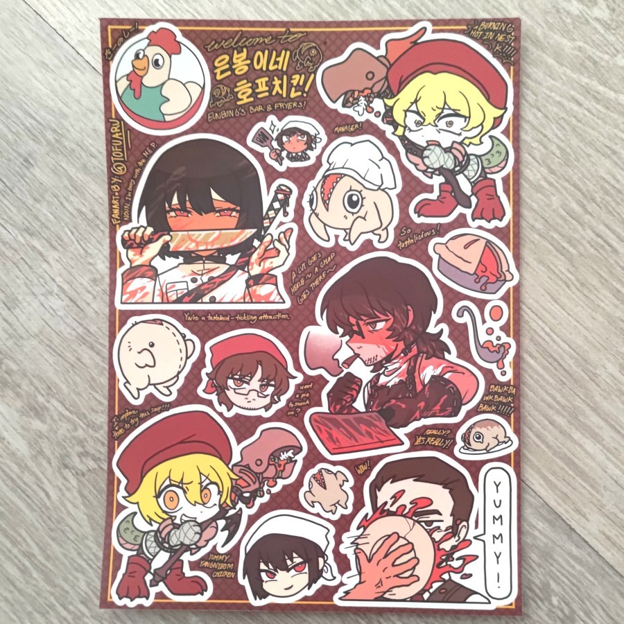 

Limbus Company Hell's Chicken Theme Sticker Sheet Vinyl Fanart Tofuaru