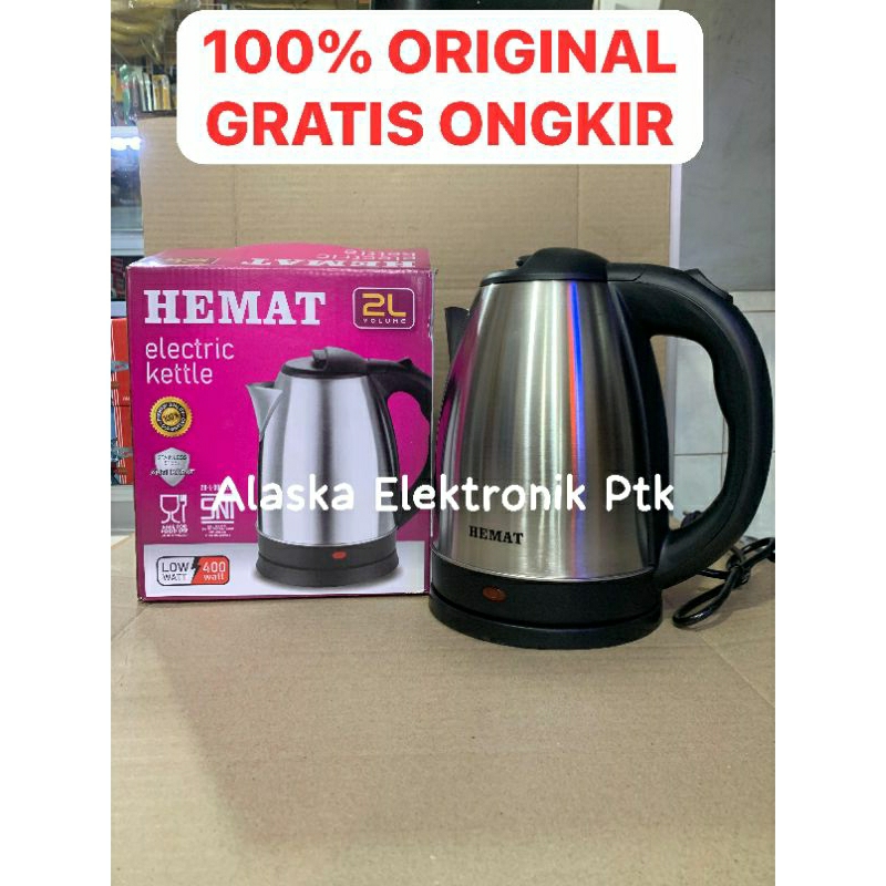 Kettle Listrik HEMAT 2Liter/ Pemanas Air HEMAT Listrik 2Liter/Pemanas Air Pemasak Air Murah