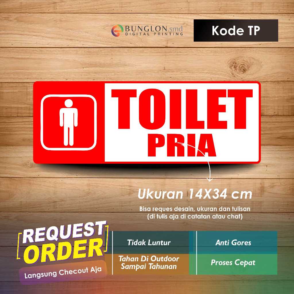 

STIKER TOILET PRIA + LAMINASI KODE TP MERAH