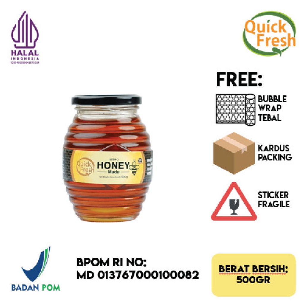 

Madu Murni Asli Quick Fresh Honey 500 gr (Jar Kaca)