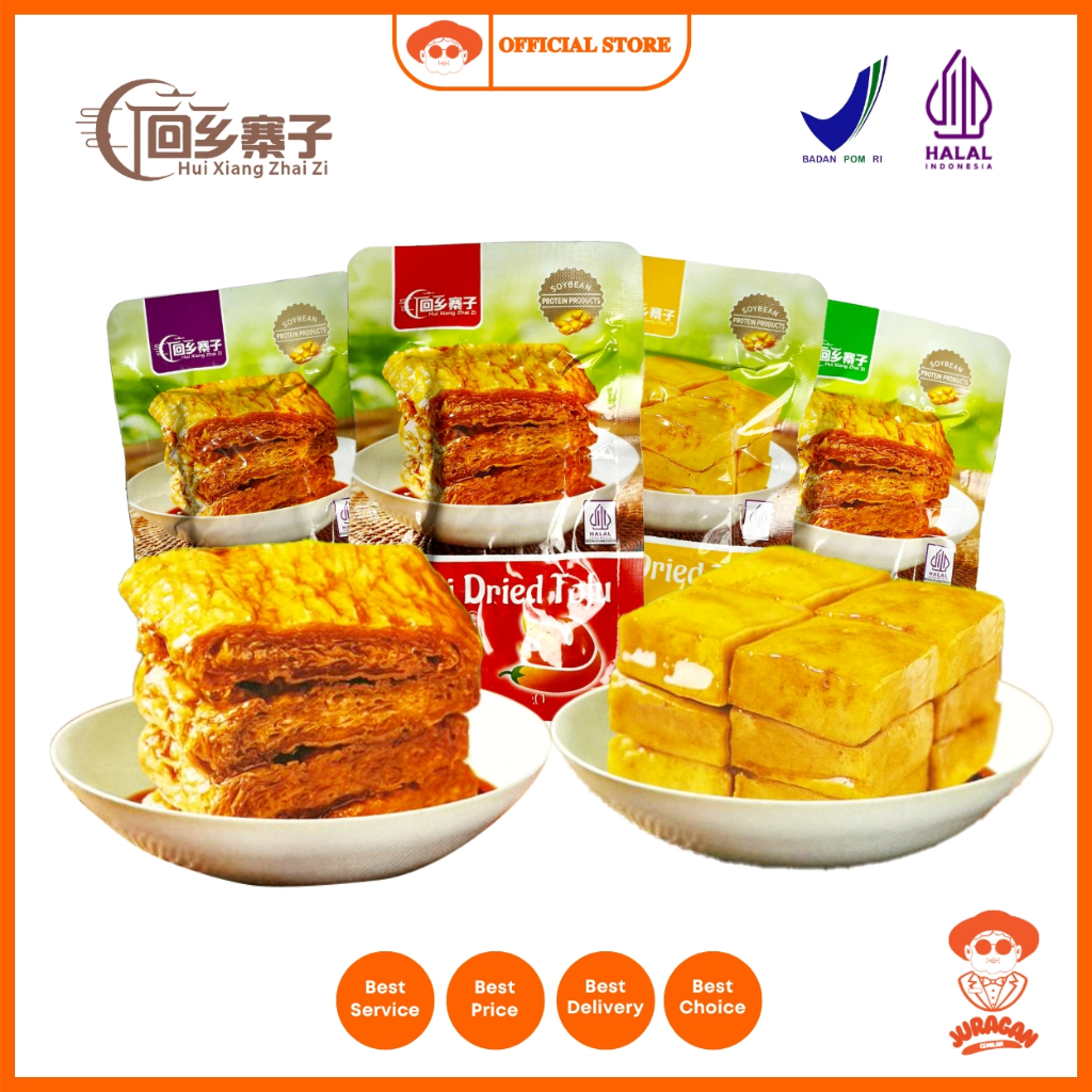 

(HALAL) La si Dried tofu Cemilan Instant Dried Tofu Snack / Tahu Semi Kering Asin Gurih Pedas 25gr Bpom