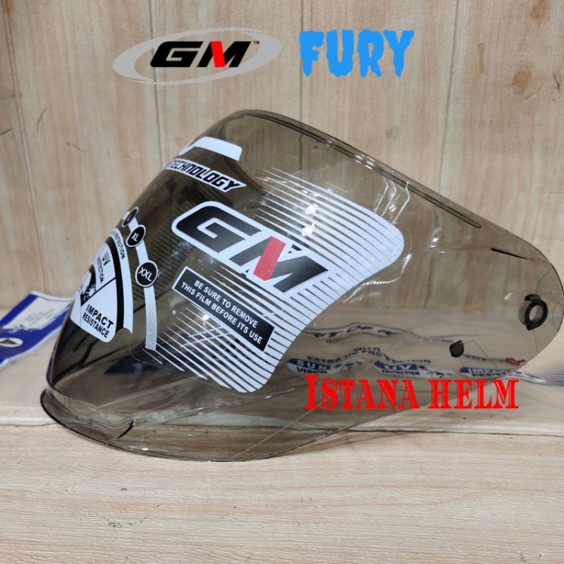 KACA HELM | VISOR HELM GM FURY DOUBLE VISOR | LIGHT SMOKE ORIGINAL GM