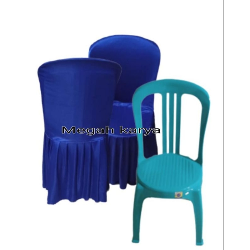sarung kursi napolly 101 warna biru cover kursi napolly plastik bulat allsize