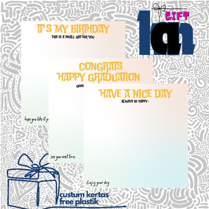 

HAN GIFT - PART 3 ALAS PACKAGING | MINI GIFT CUSTOM KERTAS FREE PLASTIK | KARTU UCAPAN