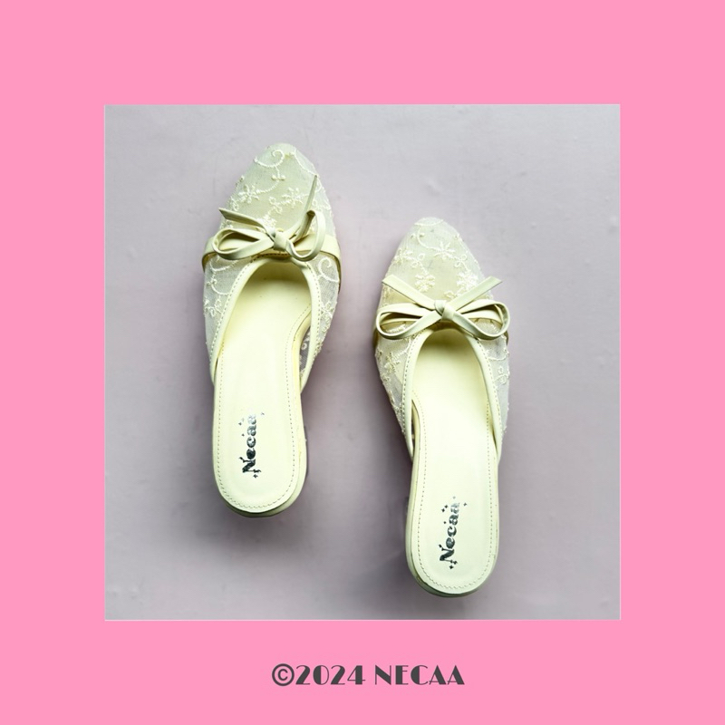 Necaa Sandal Hills / Hak Wanita Empuk Aksen Hills Kaca, Women Slippers, Sandal Flat Hak Datar, Slip 