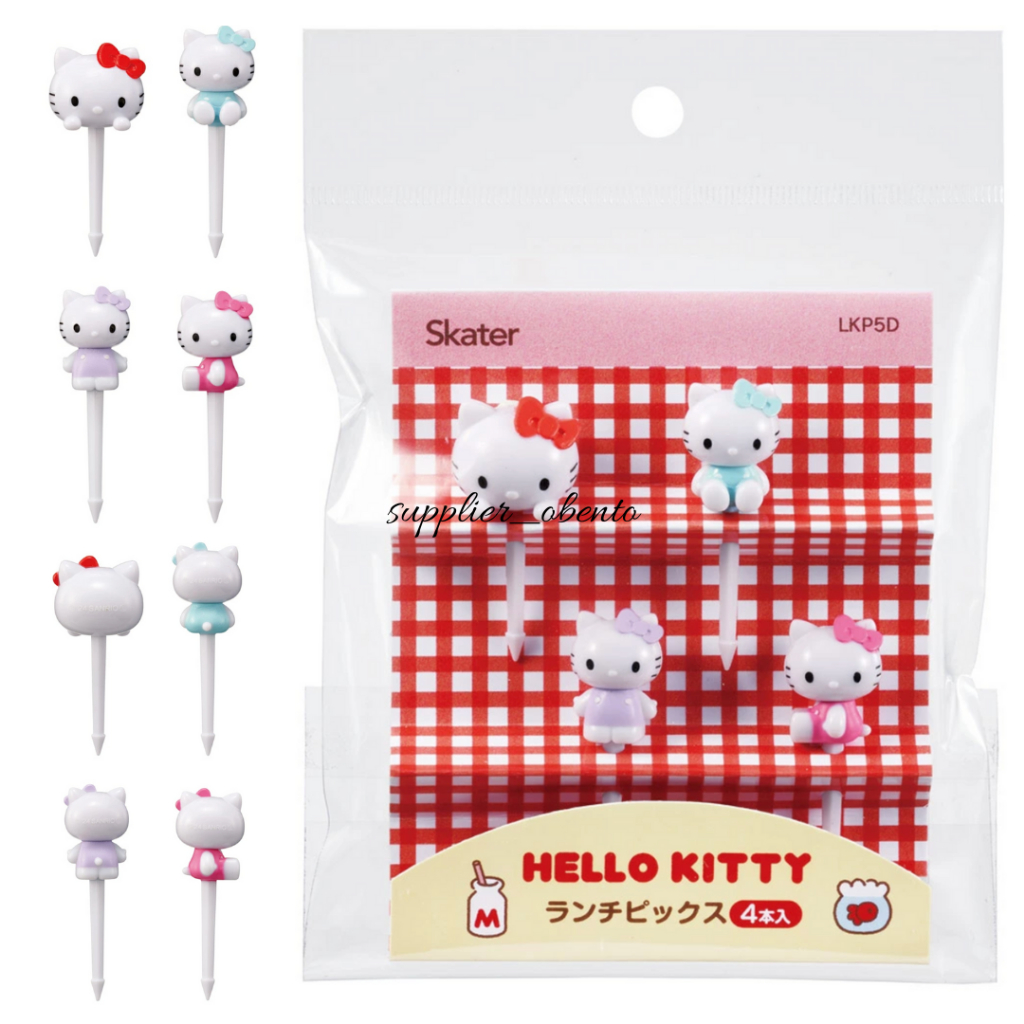 [Skater] Hello Kitty Picks Lunch Pick Sanrio Food Pick Bento Pick - Tusukan Bento Tusben Hello Kitty