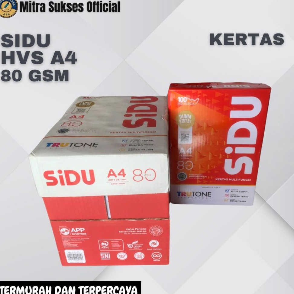

KODE HHBT KERTAS HVS A4 SINAR DUNIA SIDU 8 GR 1 rim