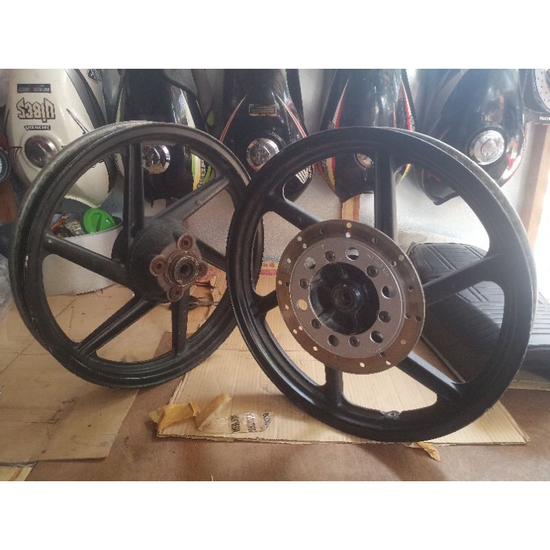 VELG RACING RODA SET DEPAN BELAKANG HONDA MEGA PRO NEW PRIMUS MEGA PRO LAMA TIGER ORIGINAL LEPASAN M