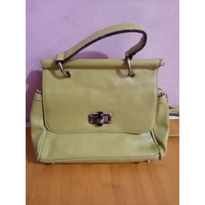 Pl tas bahan import warna hijau lemon