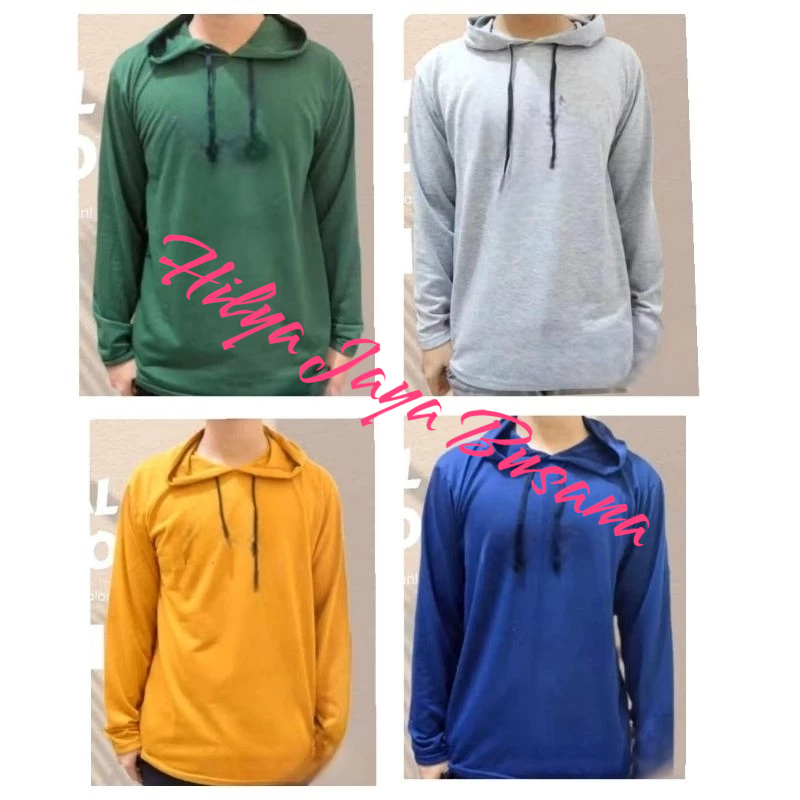 Kaos Polos Lengan Panjang Hoodie / Topi Kaos Santai Kaos kerja