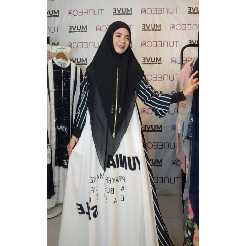 [MuVe BoutiQue] Gamis Syar'i Set White by Yunia Style