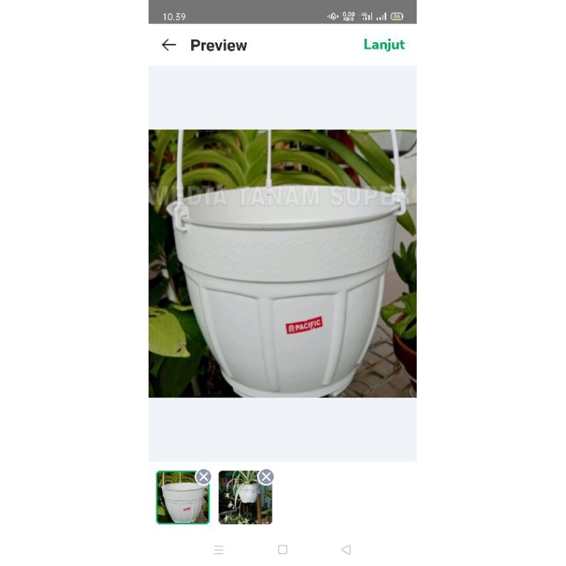 Pot Putih Plastik Gantung no 20 + Pot Tawon Type 40 Berkwalitas