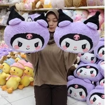 BONEKA KUROMI  KEPALA BONEKA KUROMI BANTAL LUCU BONEKA BAGUS BONEKA IMPORT KUROMI