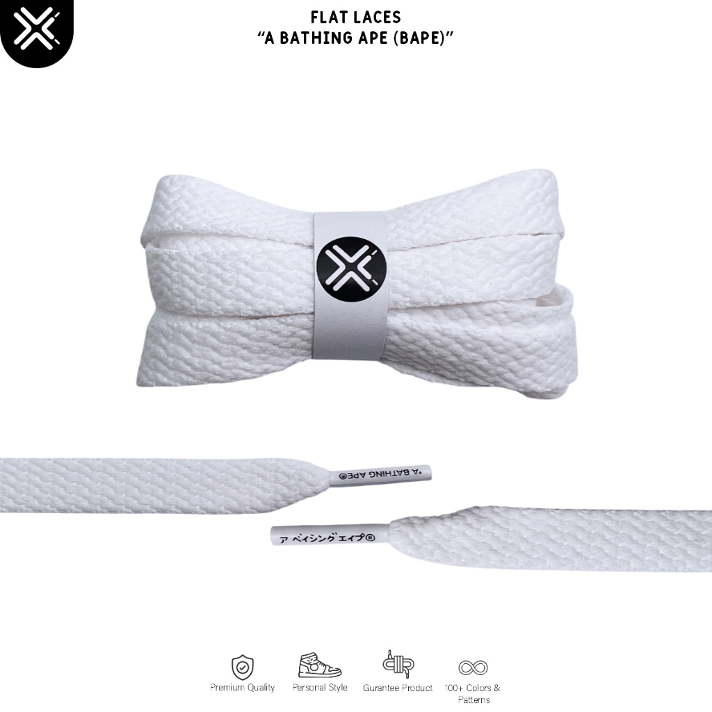 TALI SEPATU GEMUK BAPE JAPAN KATAKANA A BATHING APE | PREMIUM SHOELACES