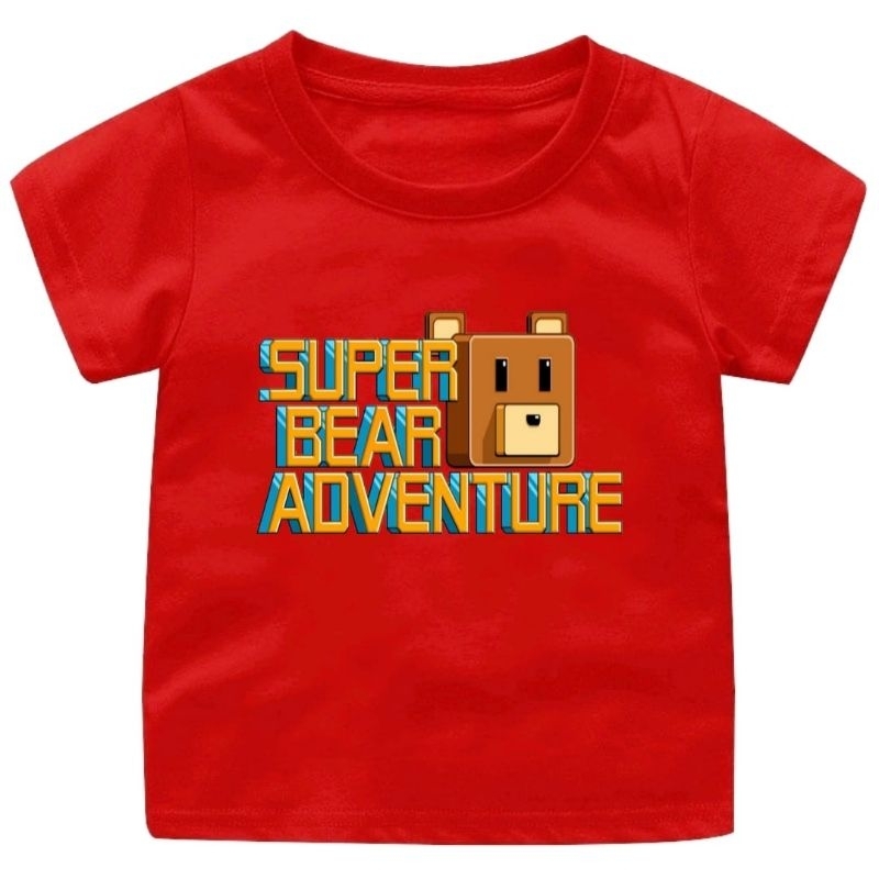 Baju Atasan kaos anak Game SUPER BEAR ADVENTURE