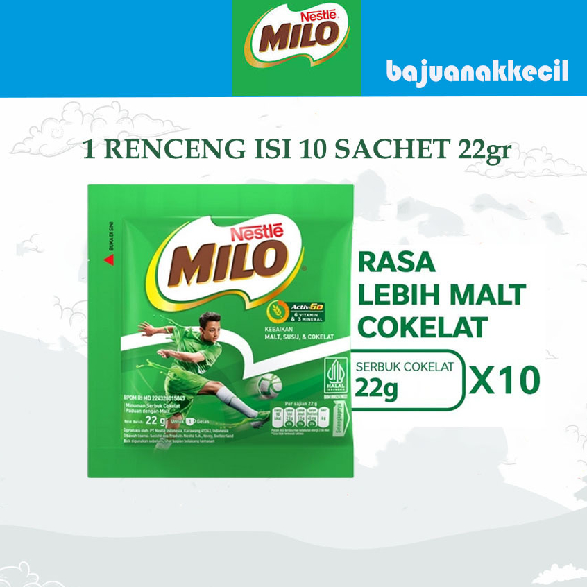 

Milo Sachet Renceng Activ Go Susu Bubuk Coklat Renteng Isi 10 Saset 22gr