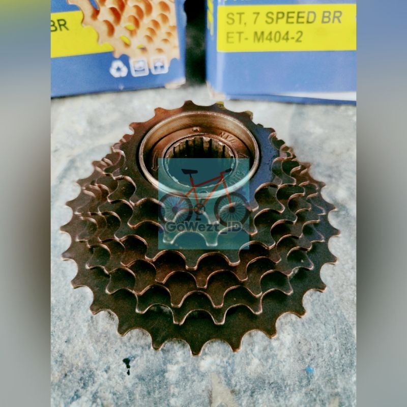 TERBARU FREEWHEEL GEAR GIR BELAKANG SEPEDA 7 SPEED SUSUN EXOTIC BROWN DRAT ULIR LIPAT MTB BALAP