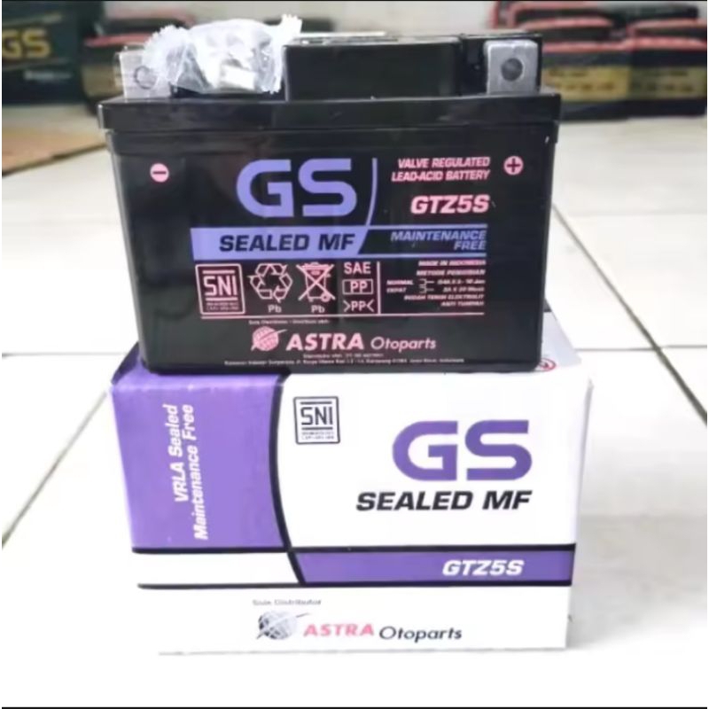 AKI Kering Aki GS Astra GTZ5s Beat Vario Mio Aki motor AKI MOTOR HONDA BEAT / VARIO / MIO GTZ5S GS A