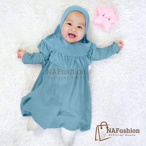 Set Gamis bayi perempuan newborn BiLqiS 0-6 bulan 6-12 bulan