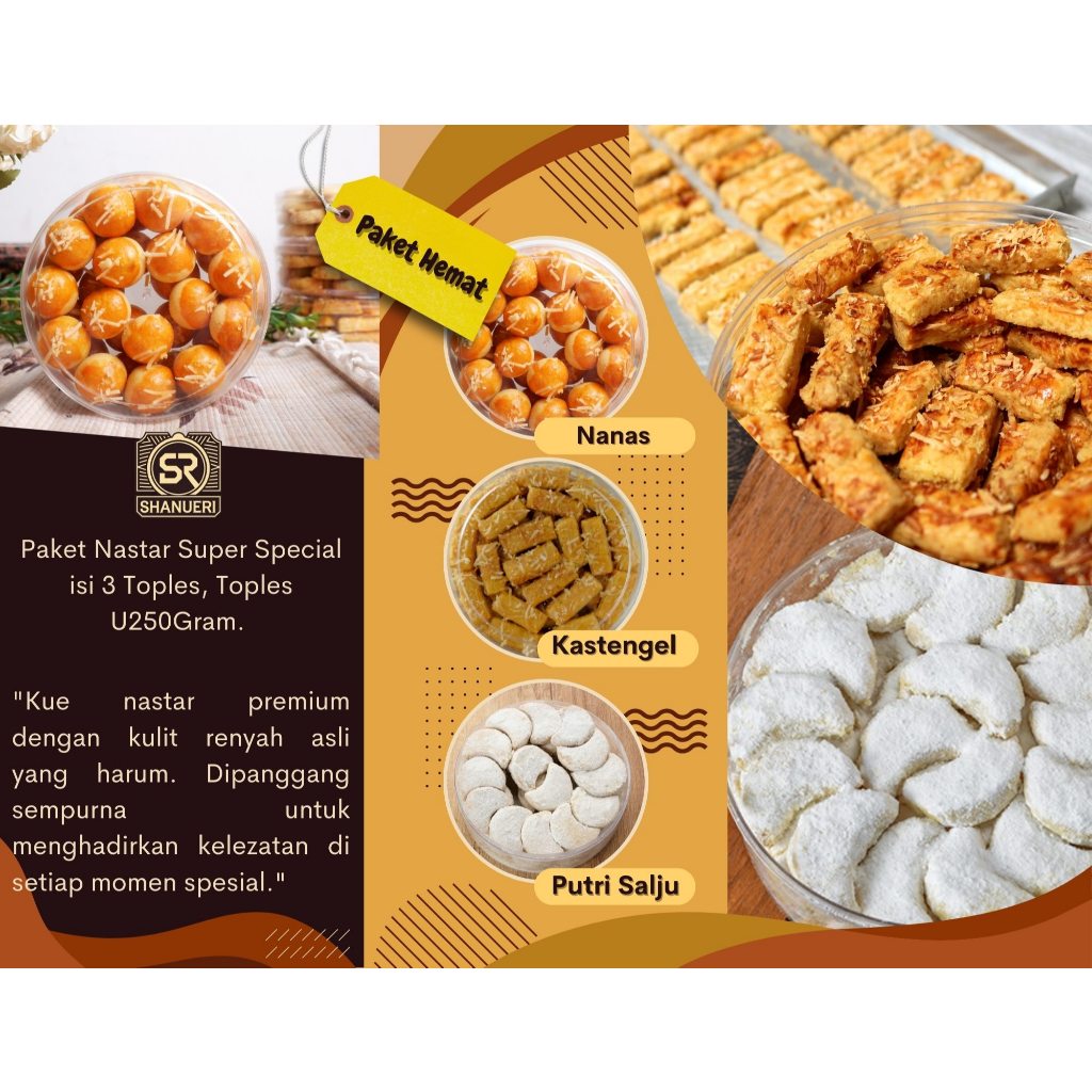 

Kue Nastar, Paket Super Special isi 3Toples || 250gram