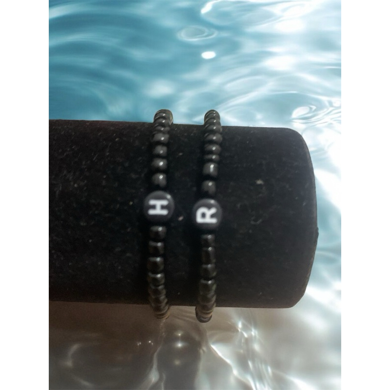 gelang inisial-gelang-couple-gelang couple-mote-inisial manik