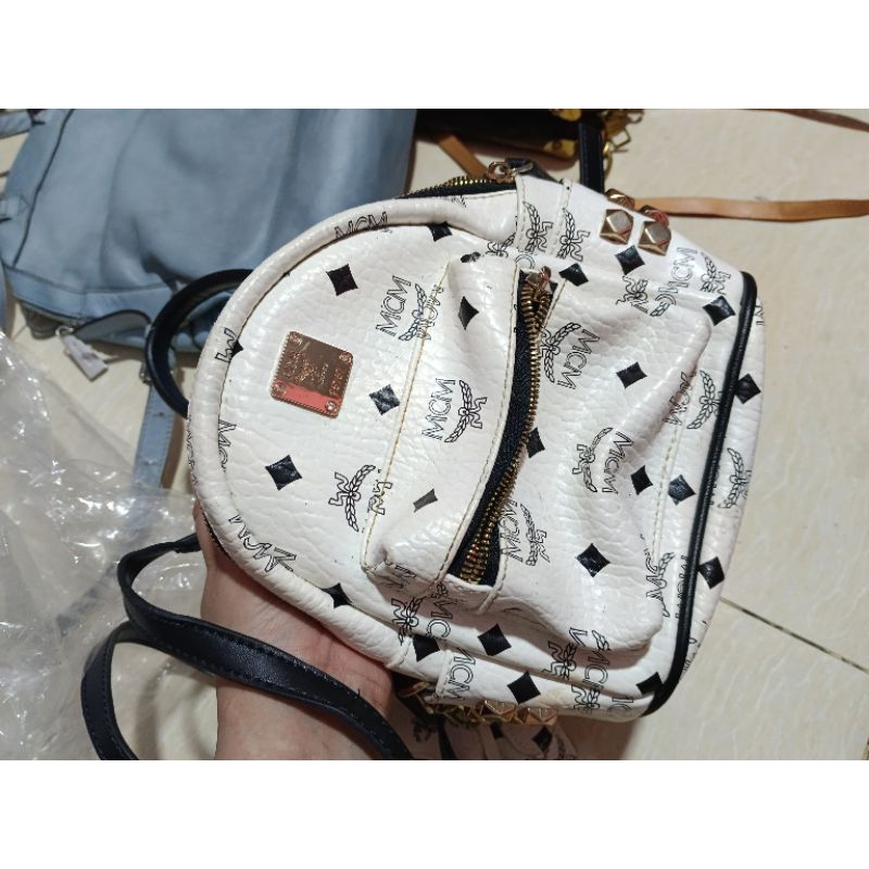 mcm ransel mini putih tas second tas bekas